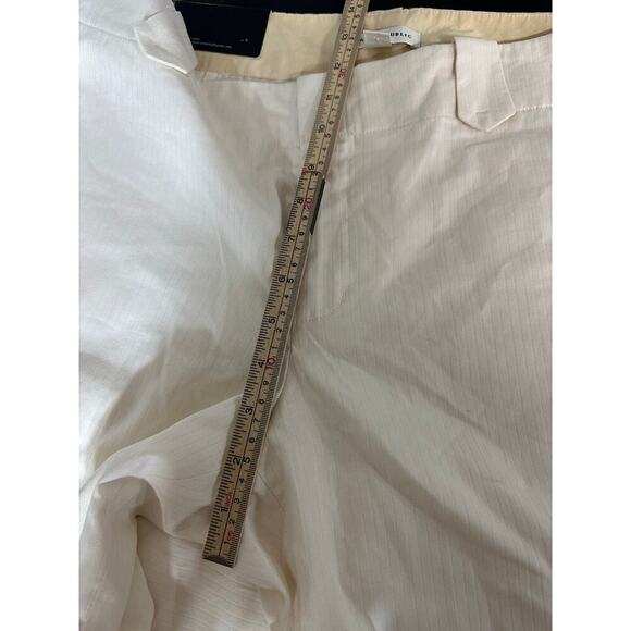 Banana Republic Cotton Silk Blend Pants Women 14 Neutral Light Academia Preppy - Picture 6 of 10